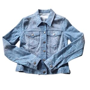 FC Jeans Women's Leopard Print Hint of Pink Denim Jacket 6